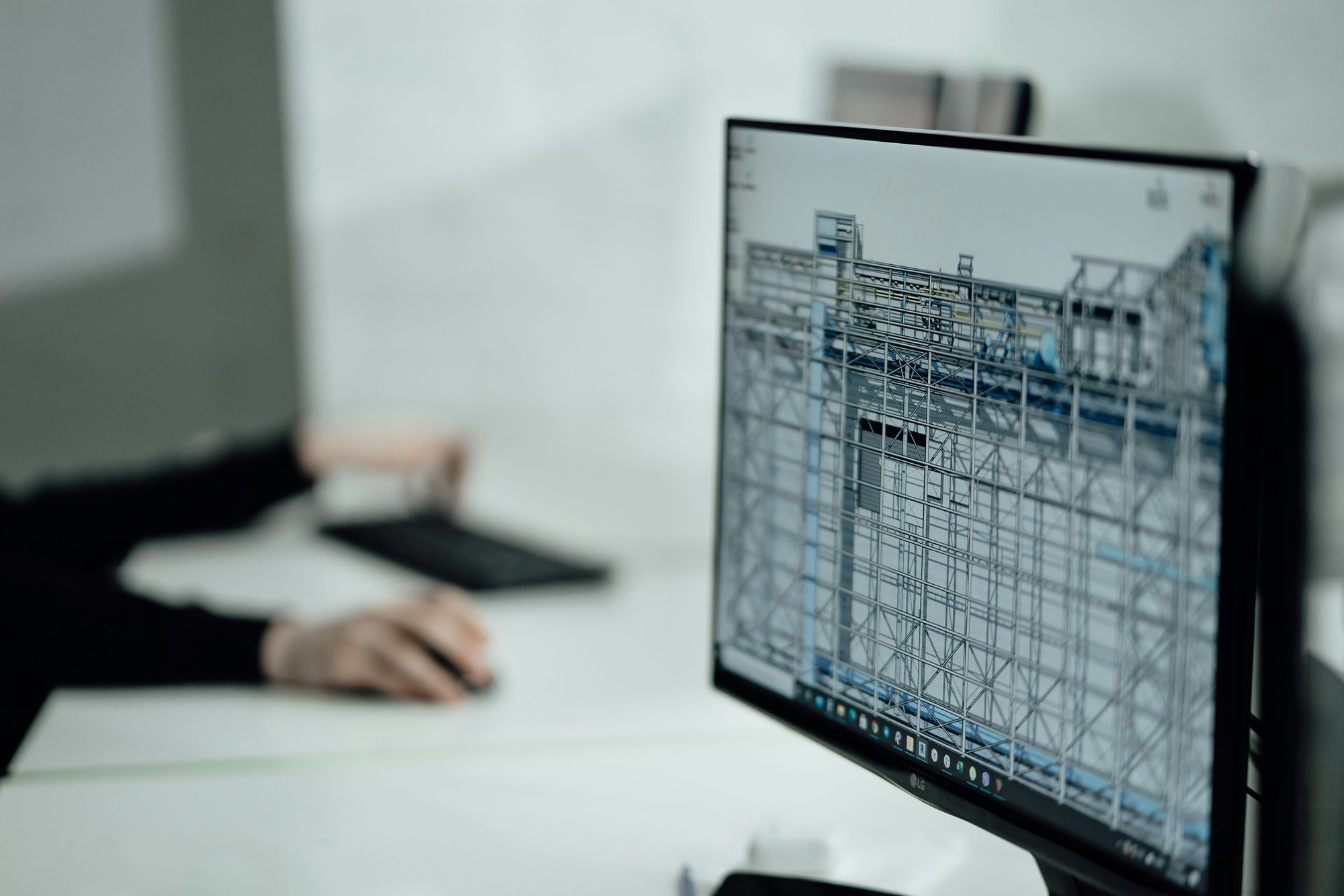 BIM structural model on screen
